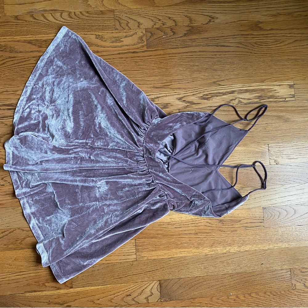 Urban Outfitters Velvet Romper in Purple - Picture 2 of 3